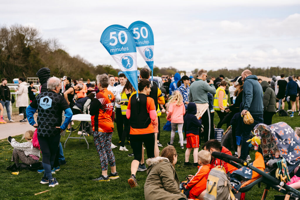 Runners at the 2025 TEWV 10k, York Racecourse.