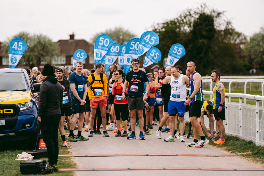 Runners at the 2025 TEWV 10k, York Racecourse.