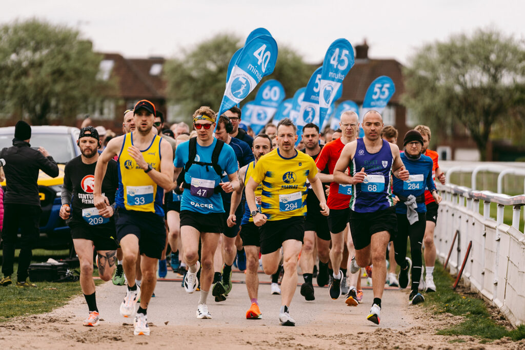 Runners at the 2025 TEWV 10k, York Racecourse.