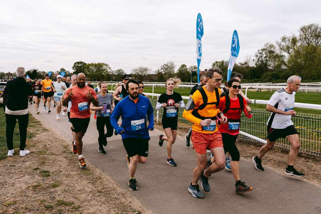 Runners at the 2025 TEWV 10k, York Racecourse.