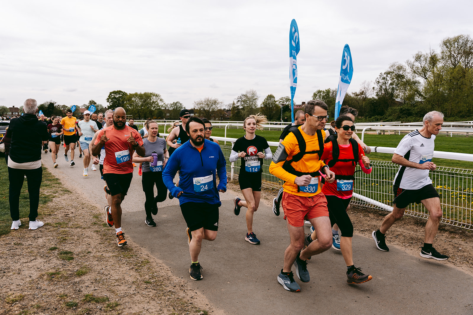 Runners at the 2025 TEWV 10k, York Racecourse.