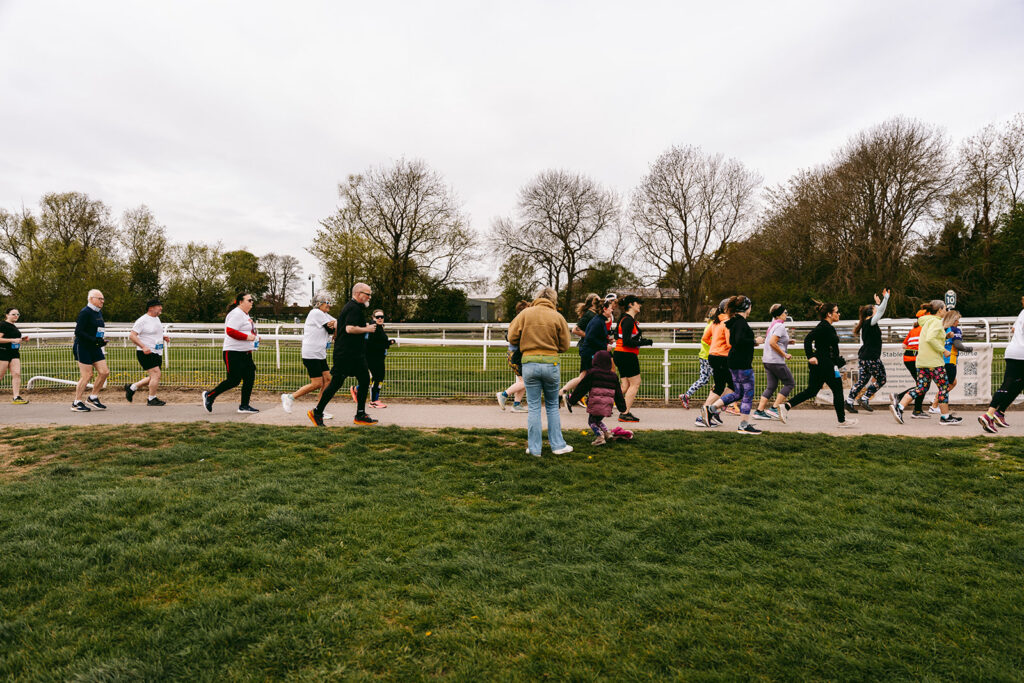 Runners at the 2025 TEWV 10k, York Racecourse.