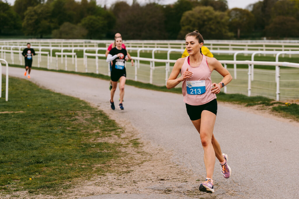 Runners at the 2025 TEWV 10k, York Racecourse.