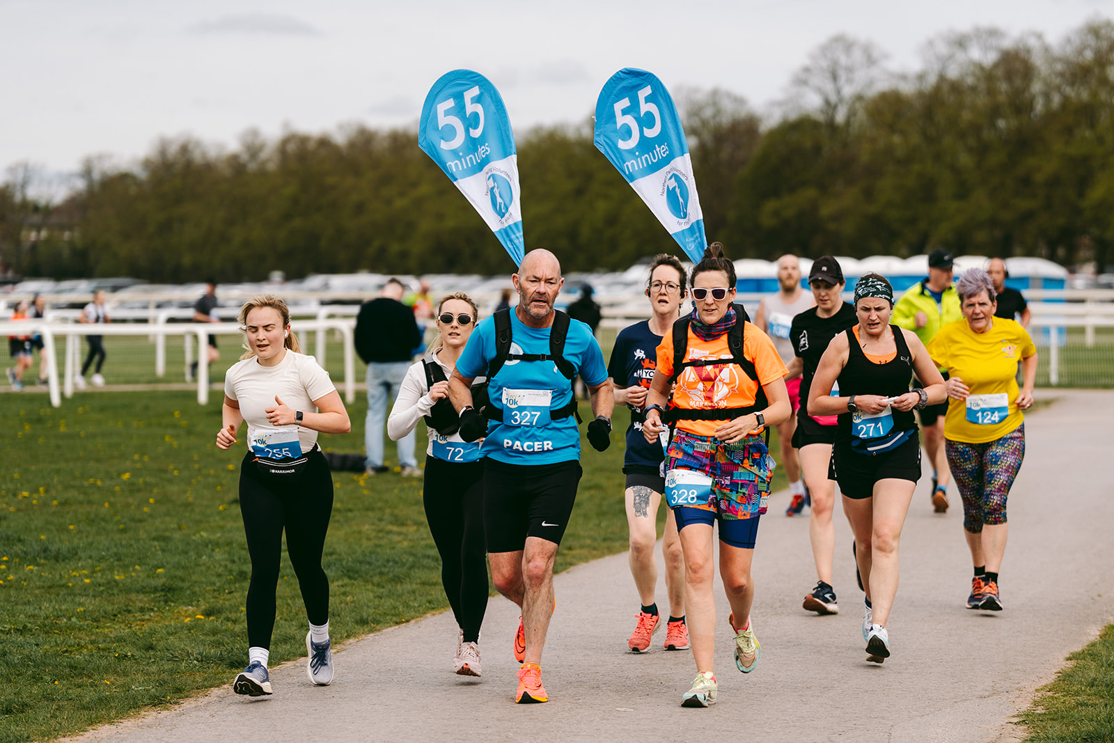 Runners at the 2025 TEWV 10k, York Racecourse.