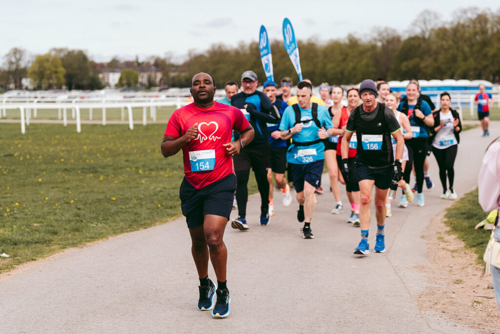 Runners at the 2025 TEWV 10k, York Racecourse.