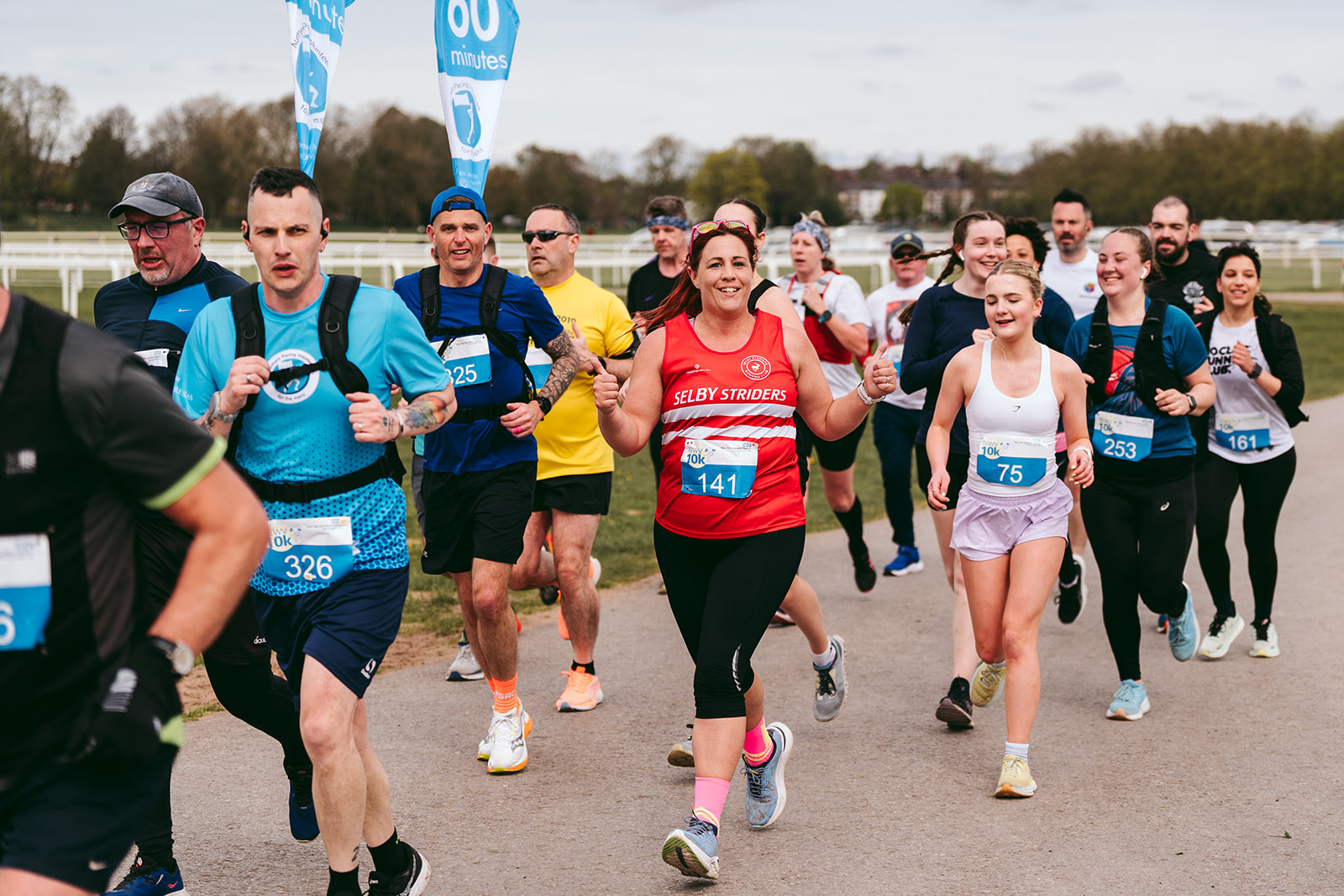 Runners at the 2025 TEWV 10k, York Racecourse.