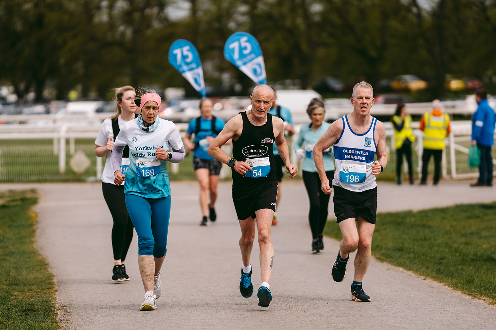 Runners at the 2025 TEWV 10k, York Racecourse.