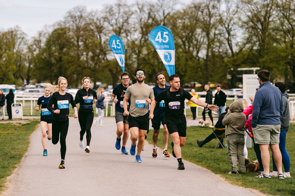 Runners at the 2025 TEWV 10k, York Racecourse.