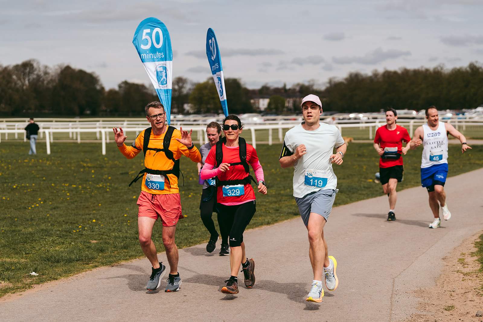 Runners at the 2025 TEWV 10k, York Racecourse.