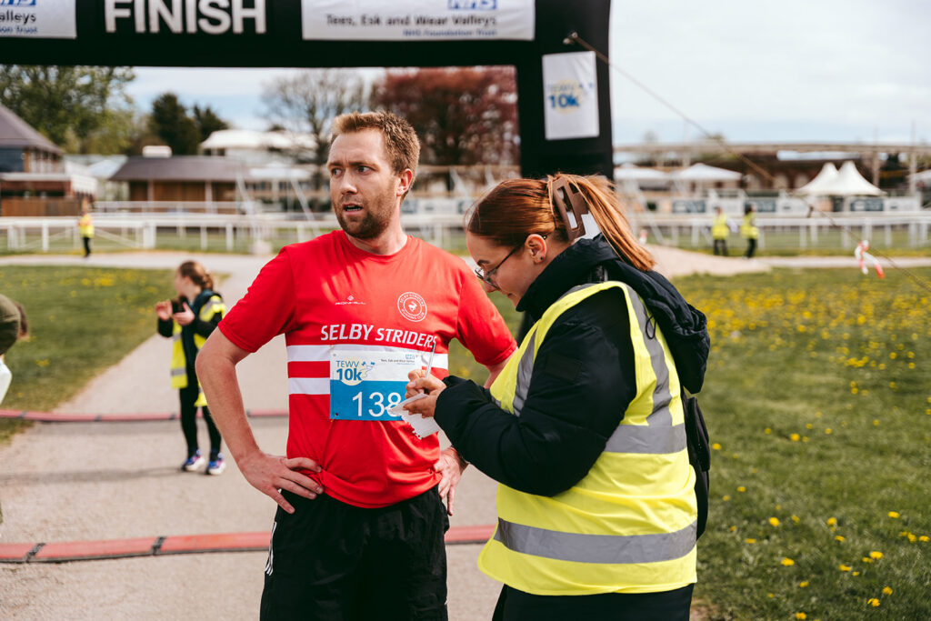 Runners at the 2025 TEWV 10k, York Racecourse.
