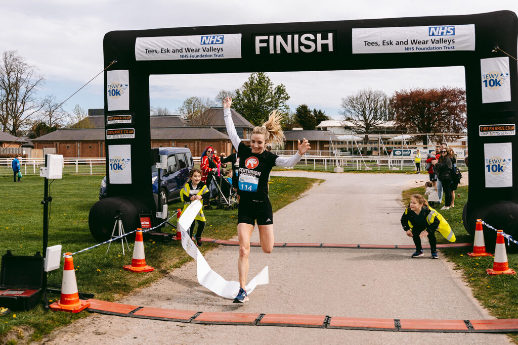 Runners at the 2025 TEWV 10k, York Racecourse.