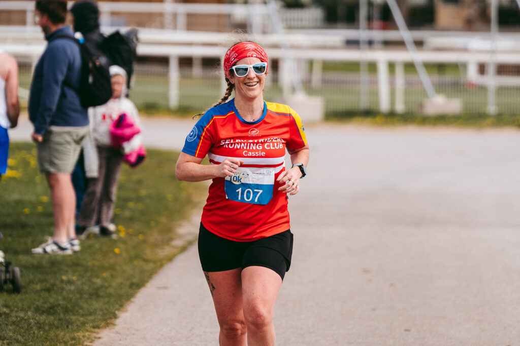 Runners at the 2025 TEWV 10k, York Racecourse.