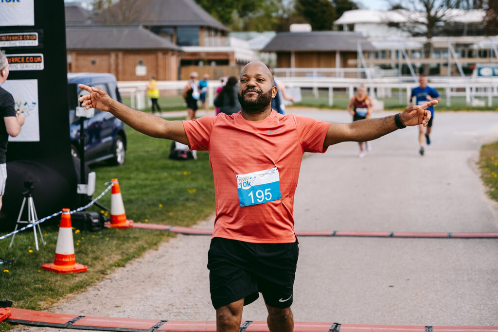 Runners at the 2025 TEWV 10k, York Racecourse.