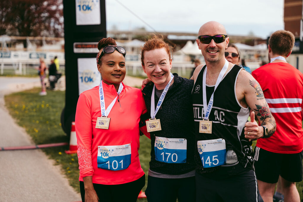 Runners at the 2025 TEWV 10k, York Racecourse.