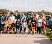 Runners at the 2025 TEWV 10k, York Racecourse.