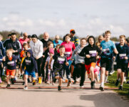 Runners at the 2025 TEWV 10k, York Racecourse.