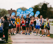 Runners at the 2025 TEWV 10k, York Racecourse.