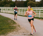 Runners at the 2025 TEWV 10k, York Racecourse.
