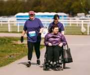 Runners at the 2025 TEWV 10k, York Racecourse.